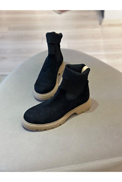 BABLACK Alt Taban Renkli %100 Nubuk Deri Bot Taba