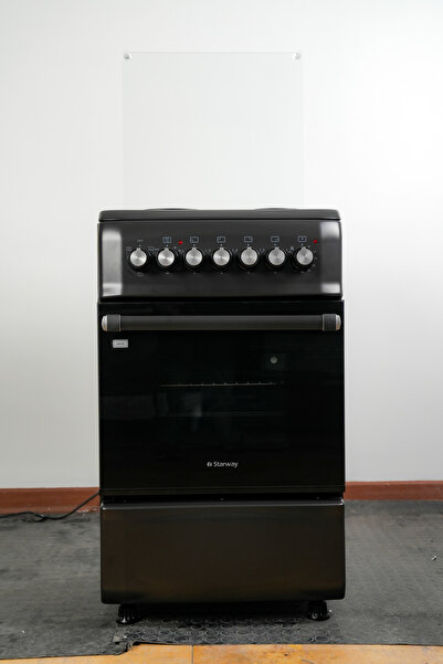 starway 50x55cm 4 Burner Electric Cooking Range, Matt Black, Total Safety, Auto Burner,