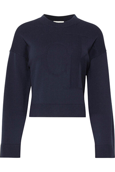 Calvin Klein Long Sleeve Smooth Cotton CK Int Mavi Kadın Sweatshirt