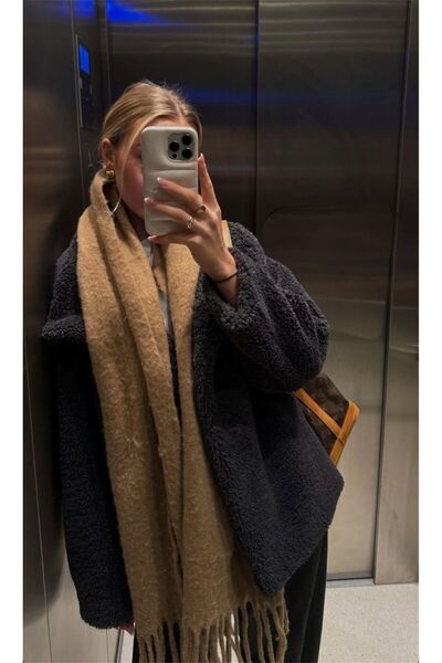 Goldmine Eșarfă unisex ușoară și umflată caramel