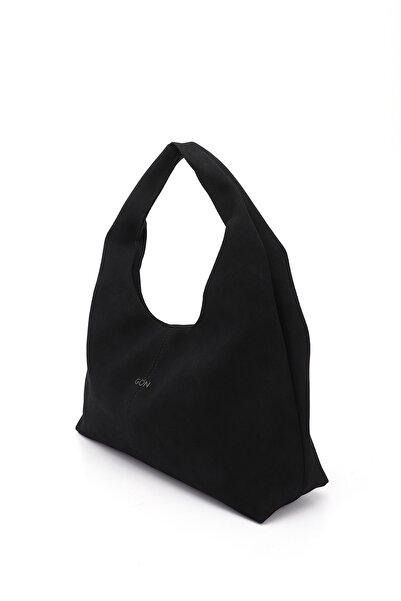 GÖNDERİ(R) Women/Girls Black Suede Hand and Shoulder Bag