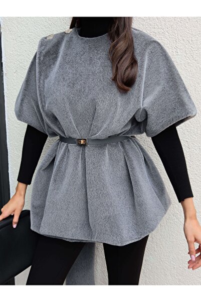 ESRAHELVACI Design Belted Fur Poncho