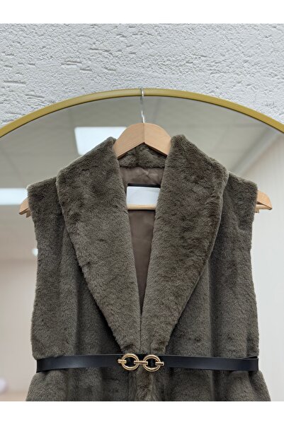 MİHRA STORE Adira Plush Vest-Zi̇3139 Brown
