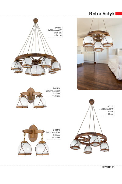 Other Wooden wall sconce RETRO ANTIQUE 2-023/A