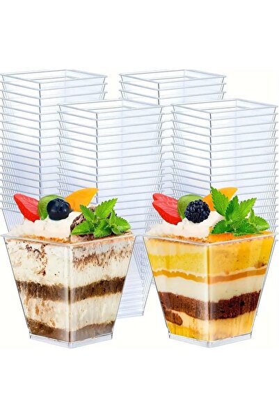 Other Square Dessert Cups 60ml 50pcs for snacks desserts containers
