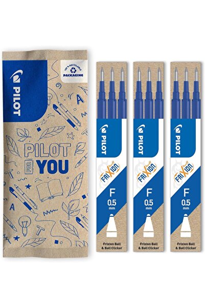Pilot خراطيش إعادة تعبئة فريكشن 0.5 مم، حبر جل قابل للمسح، أزرق، عبوة من 3 قطع