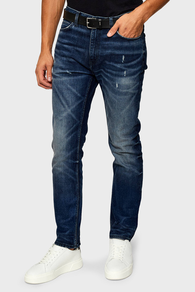 HUGO Pamuklu Slim Fit Normal Bel Dar Paça Jeans Erkek KOT PANTOLON 50550143 413