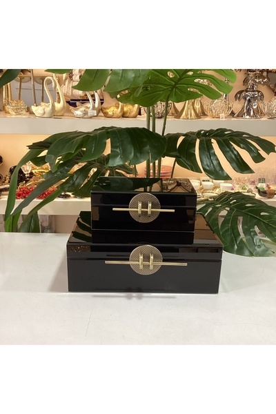 Gold home design 2’li Dekoratif Cam Kutu Çubuklu Model