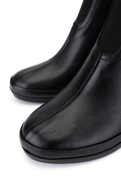 Tamer Tanca Kadın Hakiki Deri Siyah Topuklu Bot