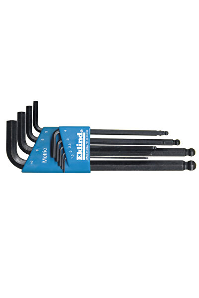 Eklind Set de chei locas hexagonal lungi cu cap sferic in suport de plastic