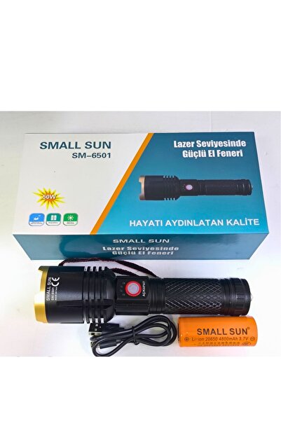 Small Sun MENEKŞE Yüksek Güçlü, Şarj Edilebilir ve Odaklanabilir El Feneri - ...