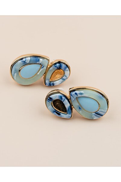 Portakal Esintisi Elnira Marble Pattern Drop Earrings