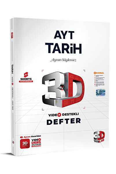 3D Yayınları 3d Ayt Video Destekli Tarih Defter Vdd