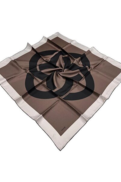 Aker وشاح حريري تويل - 8800713 -914 بني أسود