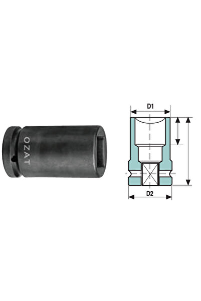 Özat Cap cheie tubulara de impact 3/4'' 4 laturi, scurt 27