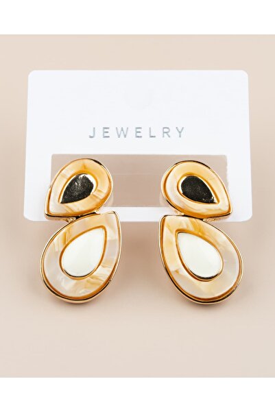 Portakal Esintisi Elnira Marble Pattern Drop Earrings