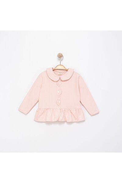 Divonette Floral Detailed Combed Cotton Girls' Cardigan