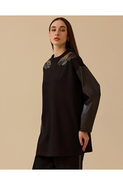 SEÇİL YENİ KADIN omuz nakışlı sweatshirt 10002522311012