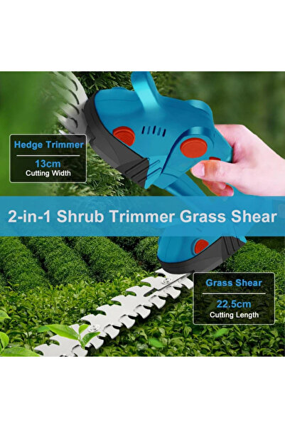 OEM Electric Hedge Trimmer, With 2 Batteries 21V / 5Ah, Portable, With Sharp Blades