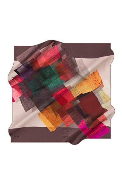 Aker وشاح حرير تويل بني - 8923713 -931