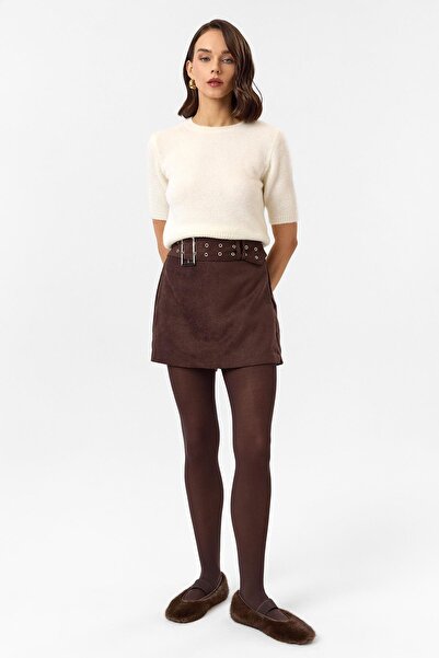 TIFFANY&TOMATO Kemerli Süet Şort Etek