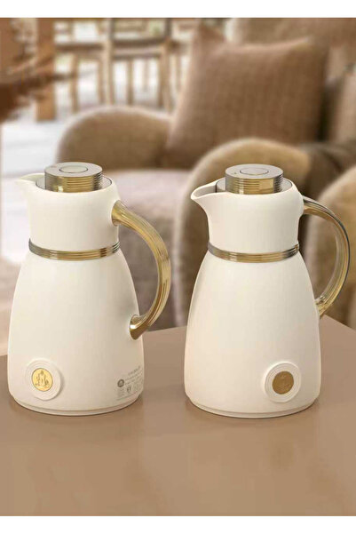 LALOZA Lalooza 2-piece thermos set for tea and coffee, 1 liter + 1 liter, with a gold frame