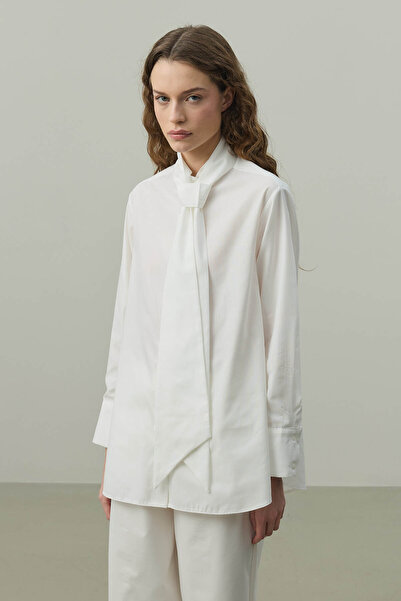 Fahhar Belted Shirt White