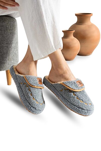 Moda Anna Women's House Slippers Lightweight Sole Warm Winter Women's House Slippers Dowry Slippers Gray