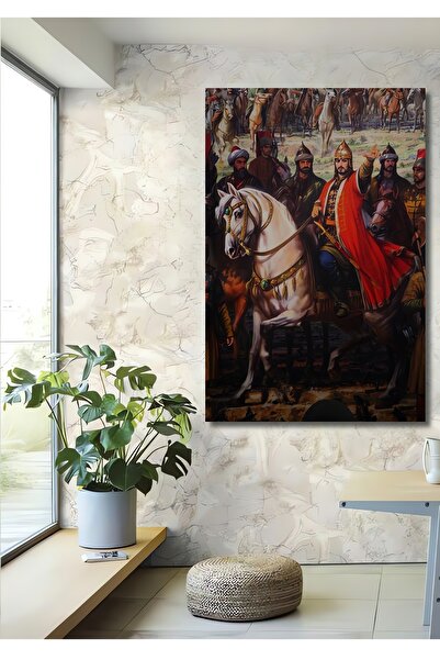 Teona Ahşap Fatih Sultan Mehmet Yağlı Boya Görünümlü Ahşap Dekoratif Tablo Dikdörtgen Tablo