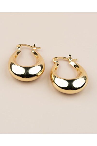 Portakal Esintisi Orvessa Oval Hoop Steel Earrings