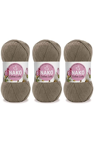 NAKO Cotton Lüks El Örgü İpliği 100 Gr 3 ADET Renk No: 97547 VİZON