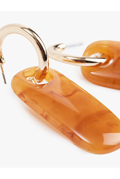 Koton Geometric Charm Detailed Dangle Hoop Earrings