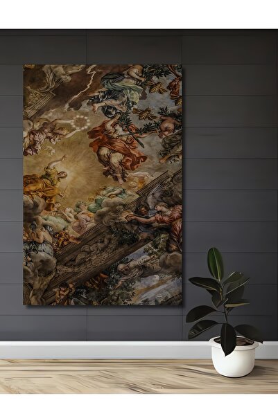 Teona Ahşap Antik Yunan Mitolojisi Kanatlı Melekler Yağlı Boya Görünümlü Ahşa...