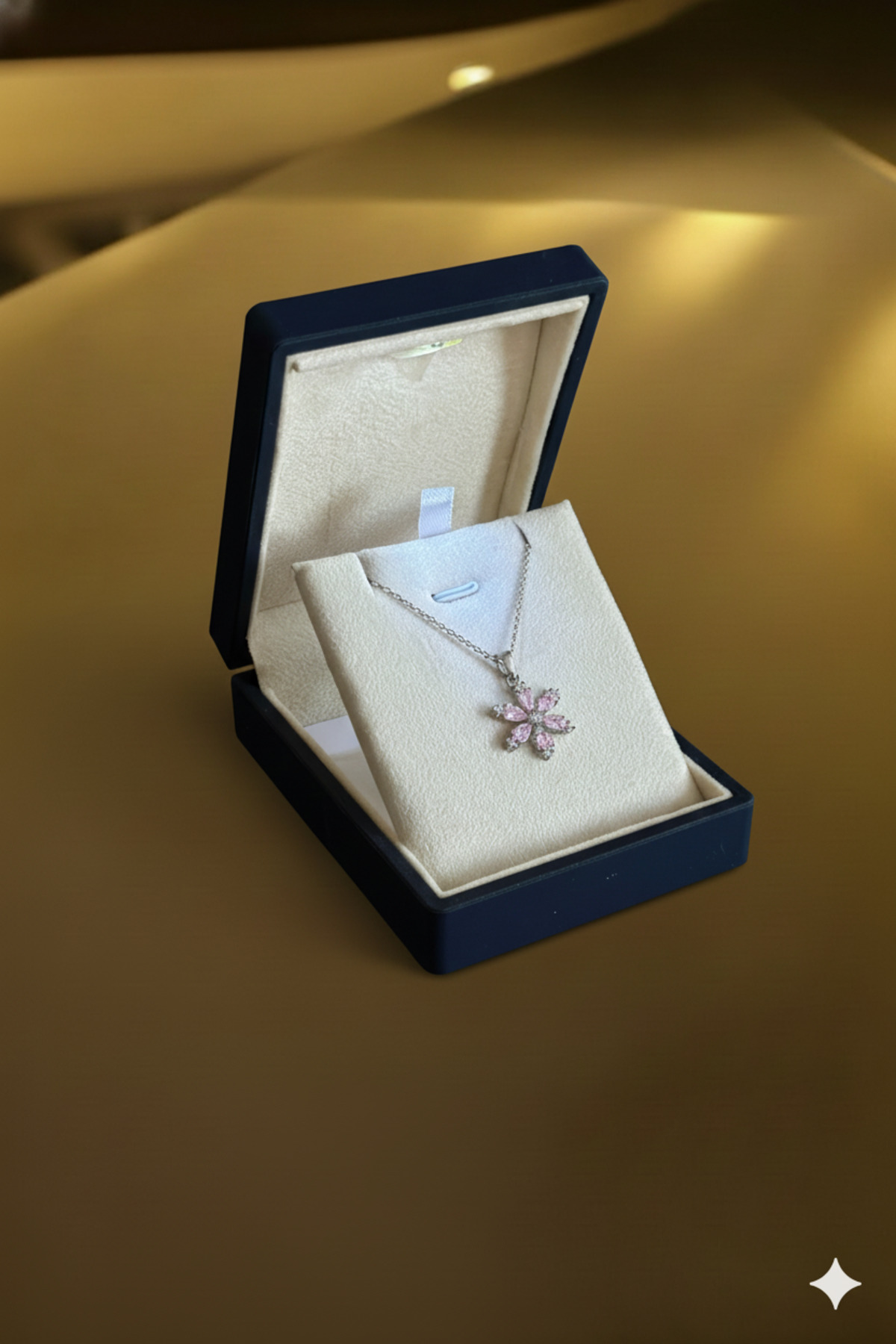 ADA LİFE GÜMÜŞ (PREMİUM IŞIKLI KUTULU) 925 Ayar Gümüş Pembe Taşlı Lotus Çiçeğ...