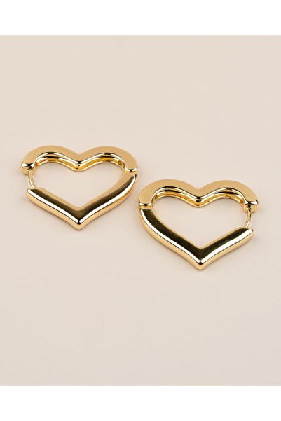 Portakal Esintisi Lovelle Heart Hoop Steel Earrings