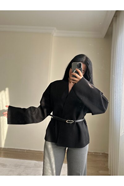 YELZEY BUTİK Kemerli Ceket