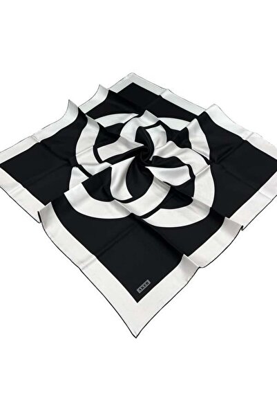 Aker Μαύρο και άσπρο μεταξωτό φουλάρι - 8800701-311 Sura