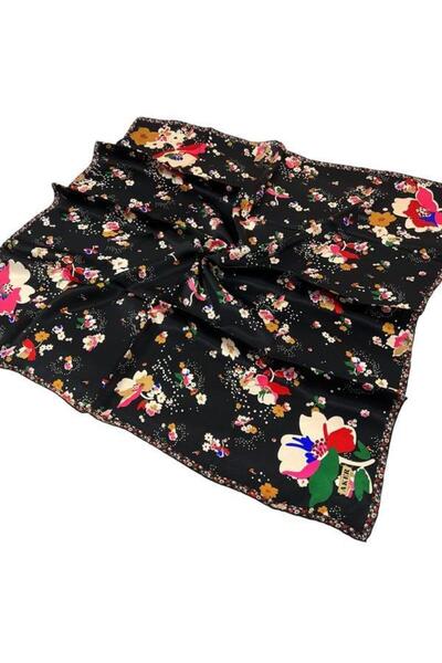 Aker Чорно-червоний шовковий шарф з твілу - 8863713-911