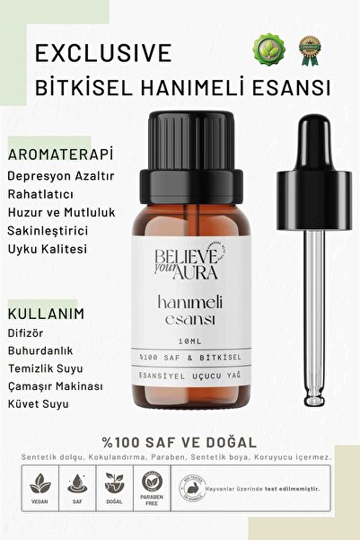 Believe Your Aura Bitkisel Hanımeli Esansı - %100 Saf ve Bitkisel Buhurdanlık...