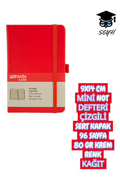 Mynote دفتر ملاحظات صغير بحجم 9X14 سم مخطط بغلاف صلب 96 صفحة ورق كريمي اللون 80 جرام