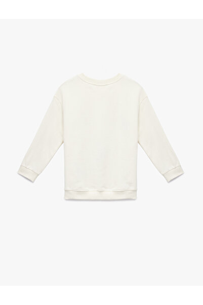 Koton Long Sleeve Fleece-Lined Crew Neck Christmas Themed Printed Cotton Sweatshirt