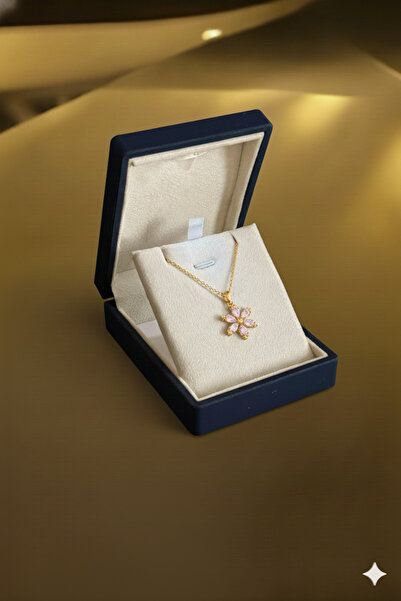 ADA LİFE GÜMÜŞ (PREMİUM IŞIKLI KUTULU) 925 Ayar Gümüş Pembe Taşlı 18 Ayar Gol...