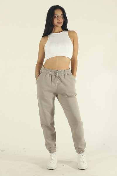 EydaMoon Γυναικείο χειμερινό βαμβακερό ύφασμα πουφ με ελαστικό κάτω μέρος της μέσης, ελαστικό πόδι, φούτερ Jogger