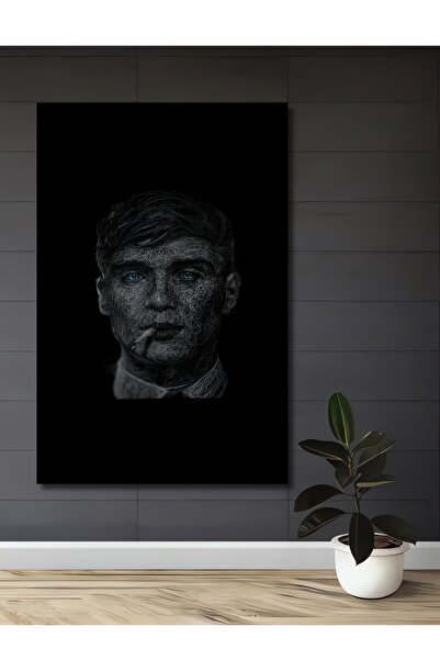 Teona Ahşap Kara kalem görünümlü Peaky Blinders Thomas Shelby ahşap dekoratif...