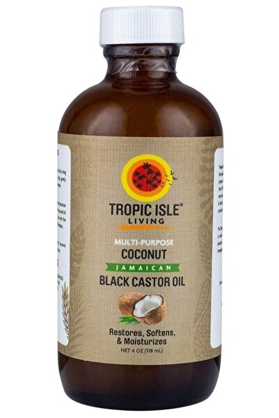 Tropic Isle Living زيت الخروع الأسود الجامايكي مع جوز الهند