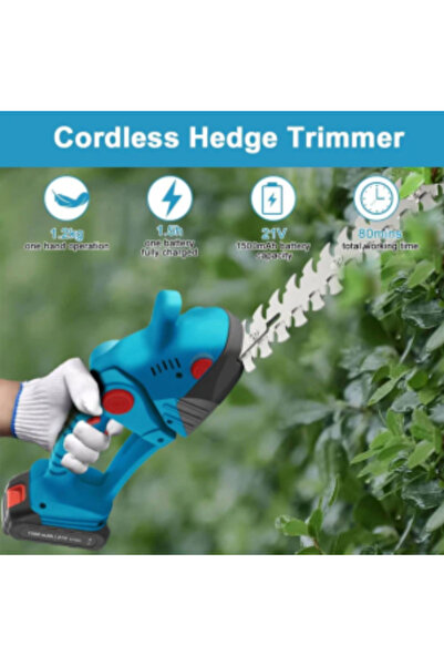 OEM Electric Hedge Trimmer, With 2 Batteries 21V / 5Ah, Portable, With Sharp Blades