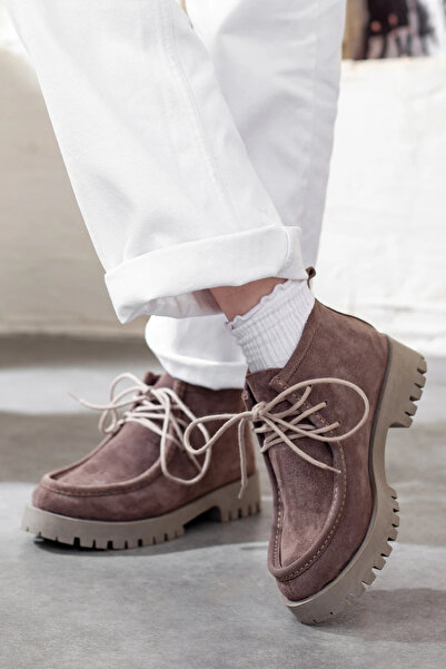 Adım Adım Women's Genuine Leather Thick Soled Boots