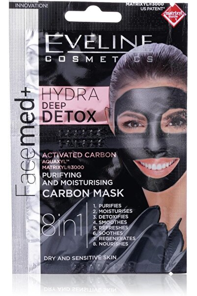 Eveline FACEMED+ HYDRA DETOX PURIFYING & MOISTURISING CARBON MASK 2 X 5 ML