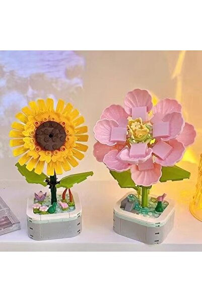 Livava Surprise Decorative Flower Lego, with Cobalt Pieces and Lights, 15X12