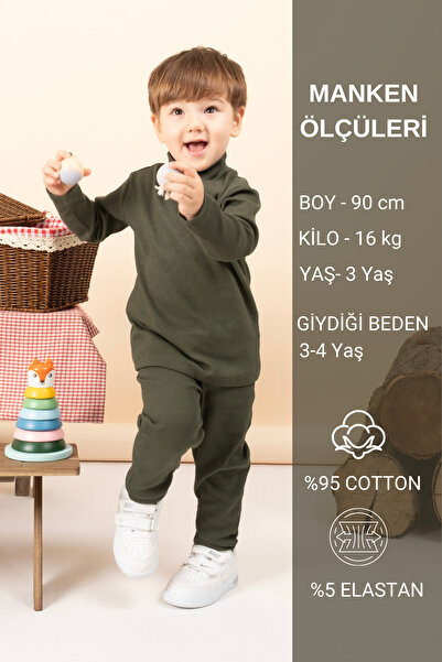 Vauva Girl Boy Baby Kids Double Suit High Neck Ribbed Suit